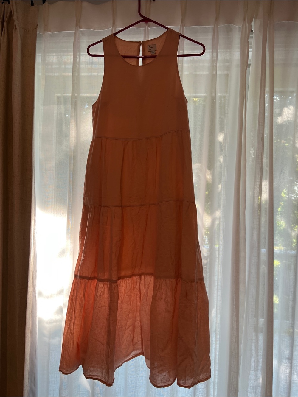 a new day Peach Tiered Sleeveless Maxi Dress